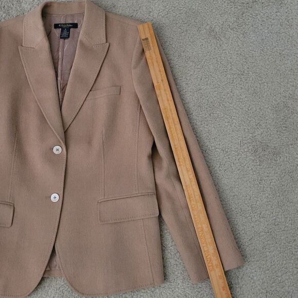 Brooks Brothers LORO PIANA Camel Hair Blazer Womens 12 Tan Career Suit Jacket - Picture 7 of 16
